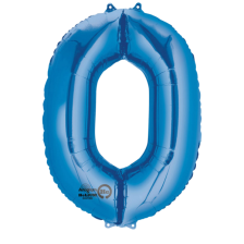 Large Number 0 Blue